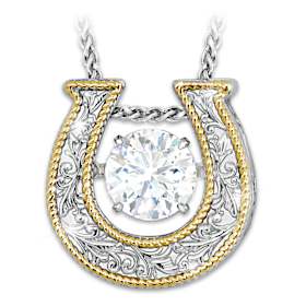 1.5-Carat White Topaz Lucky Gal Pendant Necklace
