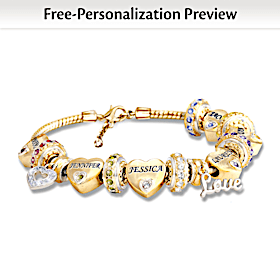 Birthstone Forever In A Mother's Heart Personalized Bracelet