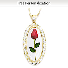 Forever Rose Of Love Personalized Pendant Necklace