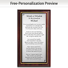 Grandson's Words Of Wisdom Personalized Wall Decor