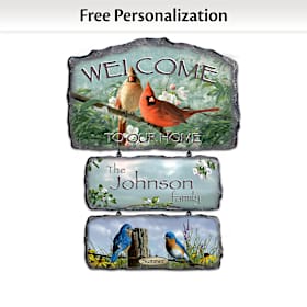 Songbirds Of The Season Personalized Welcome Sign Collection