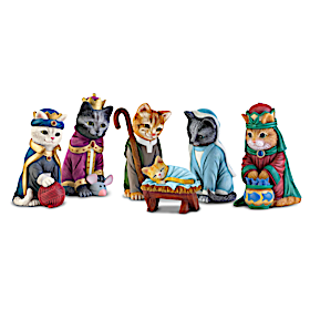 The PURR-fect Christmas Pageant Figurine Collection
