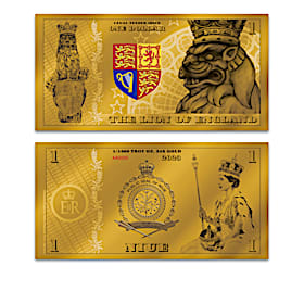 Queen's Beasts 24K-Gold $1 Bill Currency Collection