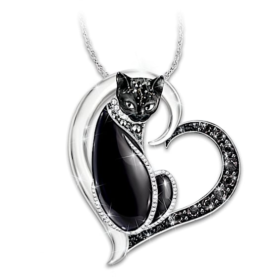 Black cat necklace online