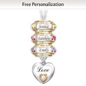 Birthstone Forever In A Mother's Heart Personalized Necklace