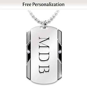 2 Genuine Diamonds For My Son Personalized Pendant Necklace