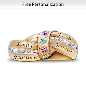 A Mother's Embrace Personalized Birthstone Ring