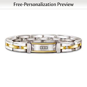 Diamond Today, Tomorrow, Always My Son Personalized Bracelet