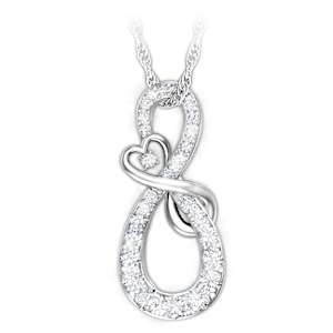 12 Diamond Mother & Daughter Pendant Necklace