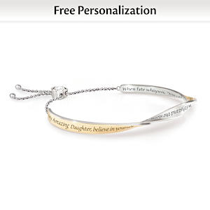 Daughter, I Believe In You Bracelet And Personalized Card