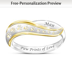 Paw Prints Of Love Personalized Ring