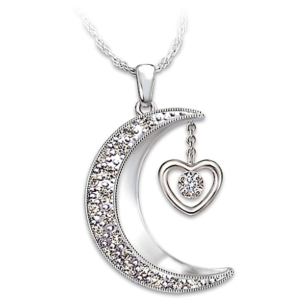 Love you to the moon and back heart necklace sale