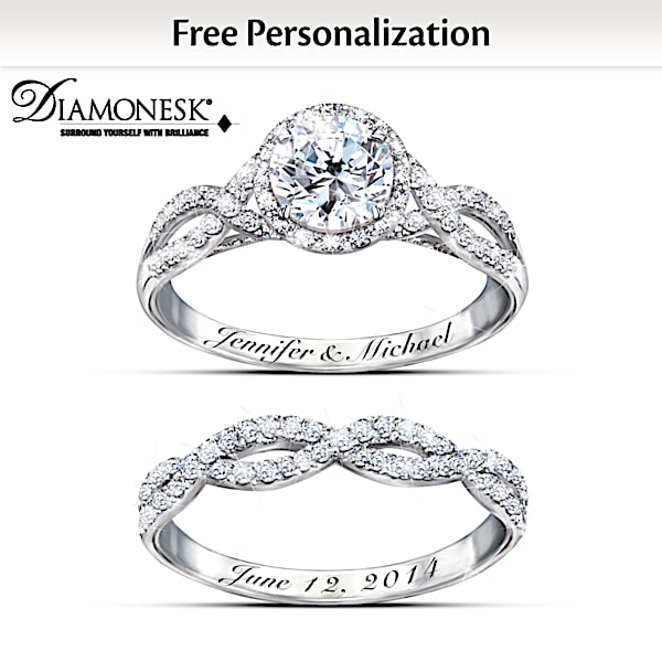 Simulated diamond bridal ring sets clearance