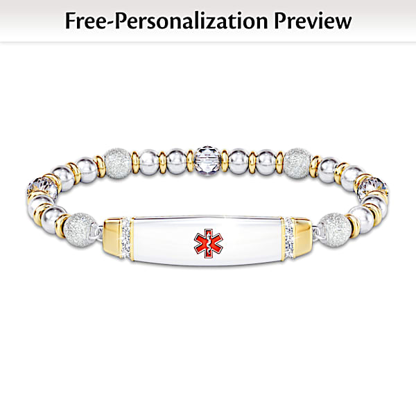 Medical Alert Prescription Personalized Womens Bracelet