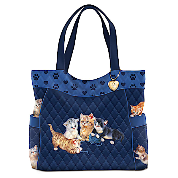 Kitty Kat Cute Quilted Tote Bag