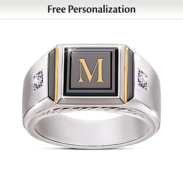 Man Of Distinction Mens Personalized Diamond Ring