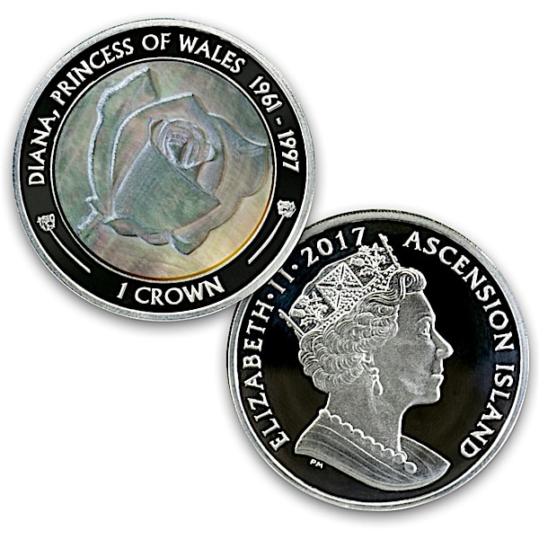 Princess Diana First Day Mother-Of-Pearl Silver Proof Coin