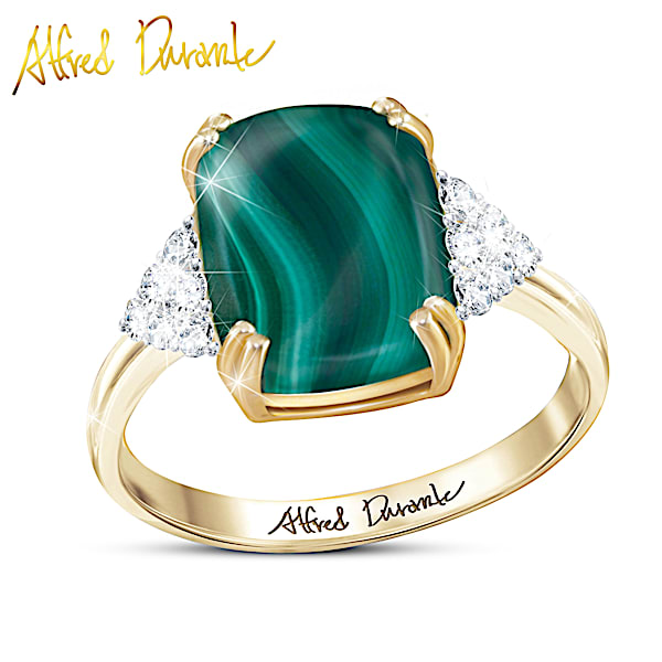Alfred Durante Majestic Malachite Gemstone And Diamond Womens Ring
