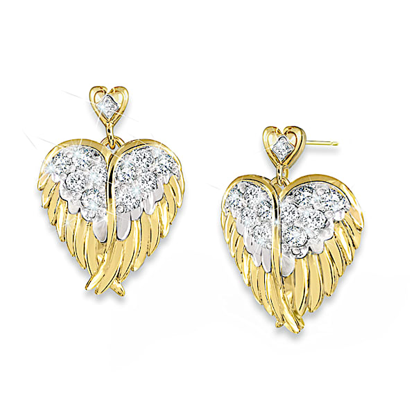 White gold angel wing earrings new arrivals