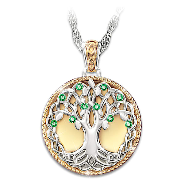 Celtic Tree Of Life Womens Sterling Silver-Plated 18K Gold - Main Image