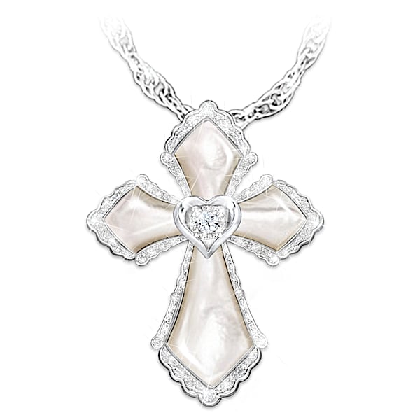 Mother of pearl cross necklace new arrivals