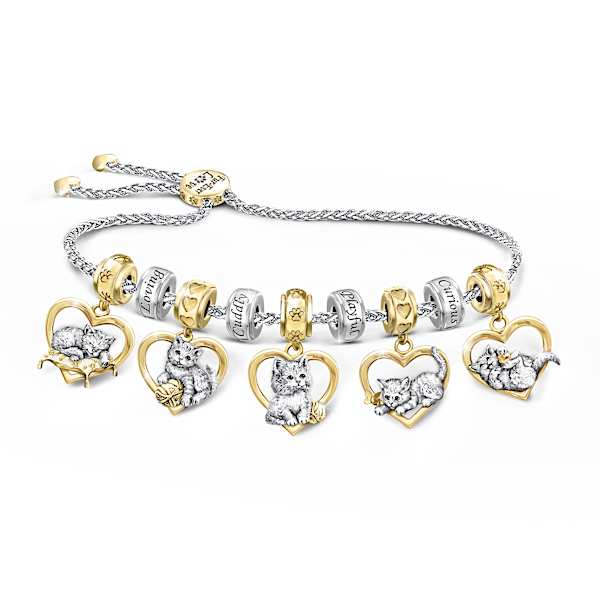 Platinum-Plated Bolo Bracelet With 18K Gold-Plated Accents And