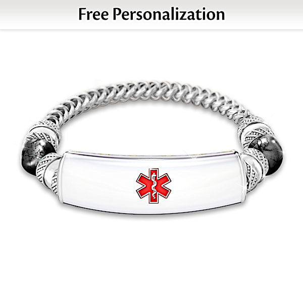 Medical Alert Chain Bracelet Personalized With Your Medical Conditions Allergies Or Medications
