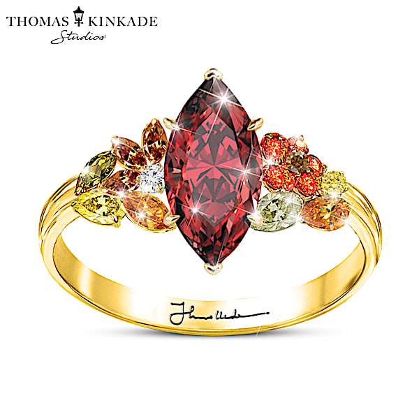 Gold crystal ring hot sale
