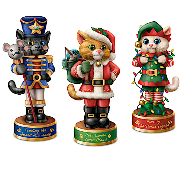 A Meowwy Little Christmas Hand-Painted Cat-Themed Nutcracker